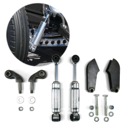 28 - 31 Ford Solid Axle Chrome Shock Kit - Part Number: HEXSHKFAB