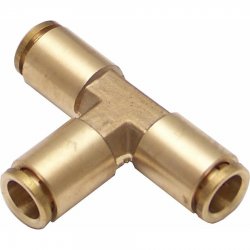 HELIX UNION TEE AIR FITTING - 3/8" PUSH CONNECT 3 WAY - Part Number: HEXAFC38PX38PX38P