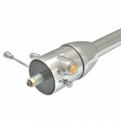 32" Orange Dash Mount Push Button Start Chrome Steering Column Floor Shift - Part Number: HEXSTCOL2PXOR