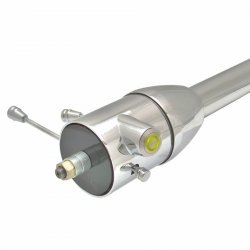 32" Yellow Dash Mount Push Button Start Chrome Steering Column Floor Shift - Part Number: HEXSTCOL2PXYL