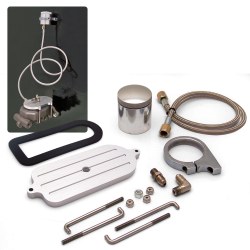 Billet Remote Brake Reservoir Kit with Large Tank for Mustang Master Cylinder - Part Number: HEXMCRD1