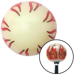 Ivory Flame Shift Knob w/ 1/4-25 Insert Shifter Auto Manual Custom Automatic - Part Number: ASCSNX123265