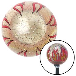 Clear Flame Metal Flake Shift Knob w/ M10 x 1.5 Insert Shifter Auto Manual Brody - Part Number: ASCSNX139348