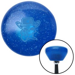 Blue Cowboy Skull Blue Retro Metal Flake Shift Knob w/ M16x1.5 Insert Shifter - Part Number: ASCSNX172550