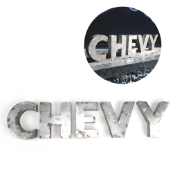 CHEVY Metal Letter Kit Sign - Part Number: VPALKAR3