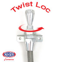 TH400 Billet / SS Braid Locking Transmission Dipstick ~ Firewall/Trans Mnt 