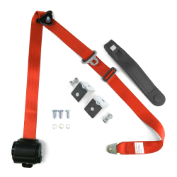 3pt Orange Retractable Seat Belt With Mounting Brackets - Standard Buckle - Part Number: STBSB3RSORHPK