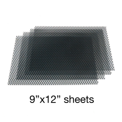 Black Grill Mesh 9 inch x 12 inch - 4 Sheets - Part Number: AUTUGMBK2