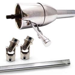 32" Chrome Floor Shift Steering Column with U-Joints For MII Manual Rack - Part Number: HEXSTCOLUJ1