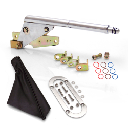 Floor Mount Emergency Parking Brake, Black Boot and Silver Trim Ring - Part Number: ASCEBK01KSB