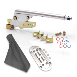 Floor Mount Emergency Parking Brake, Grey Boot and Silver Trim Ring - Part Number: ASCEBK01KSG