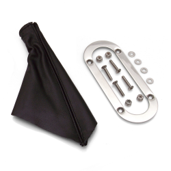 Horizontal Shift or Emergency Brake Black Boot with Silver Trim Ring - Part Number: ASCSB201BKTR