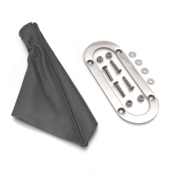 Horizontal Shift or Emergency Brake Grey Boot with Silver Trim Ring - Part Number: ASCSB201GYTR