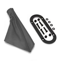 Horizontal Shift or Emergency Brake Grey Boot with Black Trim Ring - Part Number: ASCSB201GYTRBK