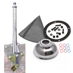 16” Transmission Mount Emergency Hand Brake with Grey Boot, Black Ring and Cap - Part Number: ASCBH16BG