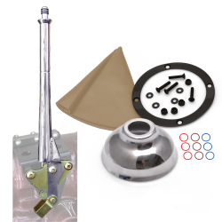 16” Transmission Mount Emergency Hand Brake with Tan Boot, Black Ring and Cap - Part Number: ASCBH16BT