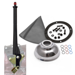 11” Black Transmission Mount E-Brake with Grey Boot, Black Ring and Cap - Part Number: ASCBH11BKBG