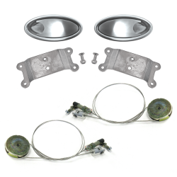 Door Handle "Notch" Lever Kit with Cable and Pulley System (Pair) - Part Number: AUTBZDH1KPUL