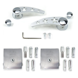 Billet Star Window Cranks with Switches (pair) - Part Number: AUTDNWC004S