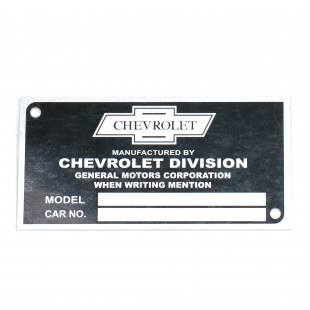Chevrolet VIN Plate