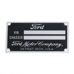 Ford VIN Plate - Part Number: VPAVIN04