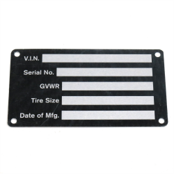 VIN Plate for Trailers, Trucks and Equipment - Part Number: VPAVIN06