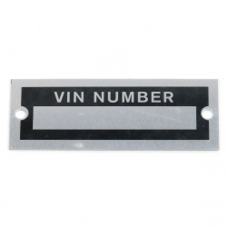 VIN Number Plate - Part Number: VPAVIN07