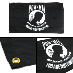 Pow Mia You Are Not Forgotten Horizontal Flag - Part Number: BANPOLT18