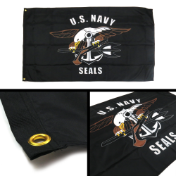 United States Navy Seals Flag - Part Number: BANPOLT24