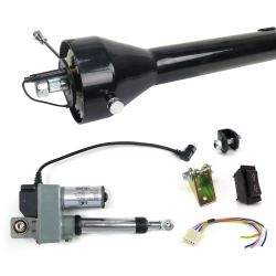 28" Paintable Vintage Roadster Steering Column Floor Shift ~  Power Tilt - Part Number: HEXPTRKC3