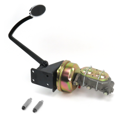 28-31 Ford 8” Dual Brake Pedal kit Drum/Drum~Lg Oval Chr Pad - Part Number: HEXPKA77CD1