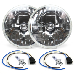 Snake-Eye 7 Inch Halogen Lens Assembly with H4 Bulb and Plug ~ Pair - Part Number: AUTLENA1AKS