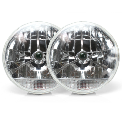 Tri-Bar 7 Inch Inch Lens Assembly with Clear Turn Signal - Pair - Part Number: AUTLENB2AS