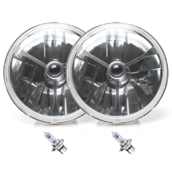 5 3/4" Inch Tri-Bar Lens Assembly with H4 Bulb ~ Pair - Part Number: AUTLENC1ABS