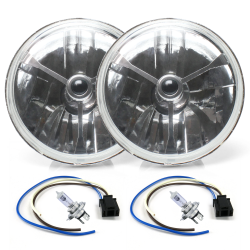 5 3/4" Inch Tri-Bar Lens Assembly with H4 Bulb and Plug ~ Pair - Part Number: AUTLENC1AKS