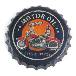 Motor Oil Gasoline Service Bottle Cap Display Sign - Baked Enamel - Part Number: VPABCSIGN01