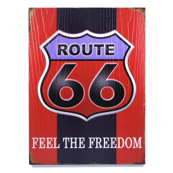 Route 66 Feel The Freedom Wooden Sign - Part Number: VPAWSIGN01