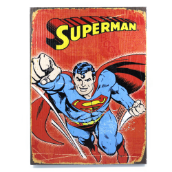 Retro Superman Wooden Sign - Part Number: VPAWSIGN03