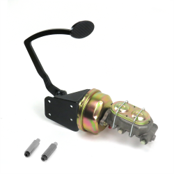 32 Ford 8” Single Brake Pedal kit Drum/Drum~Lg Oval Blk Pad - Part Number: HEXPKA77D7B