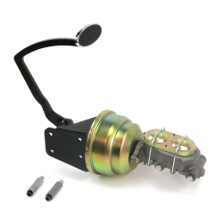 32 Ford 8” Dual Brake Pedal kit Drum/Drum~Lg Oval Chr Pad - Part Number: HEXPKA77D7F