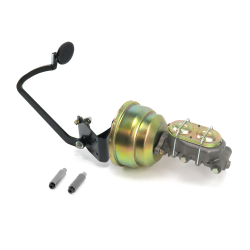 33-34 Ford 8” Dual Brake Pedal kit Drum/Drum~Sm Oval Blk Pad - Part Number: HEXPKA77DF2