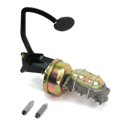 41-48 Ford 8” Single Brake Pedal kit Drum/Drum~Lg Oval Blk Pad - Part Number: HEXPKA77EDA