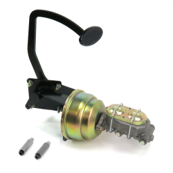 41-48 Ford 8” Dual Brake Pedal kit Drum/Drum~Lg Oval Blk Pad - Part Number: HEXPKA77EE1