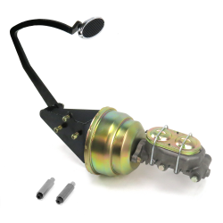 55-59 Chevy Truck 8” Dual Brake Pedal kit Drum/Drum~Sm Oval Chr Pad - Part Number: HEXPKA77F4D