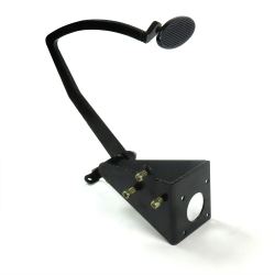 55-59 Chevy Truck Brake Pedal Bracket kit with Sm Oval Blk Pedal Pad - Part Number: HEXPKA77EFC