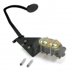 55-59 Chevy Truck Manual Brake Pedal kit Disc/Drum~Lg Oval Blk Pad - Part Number: HEXPKA77F66