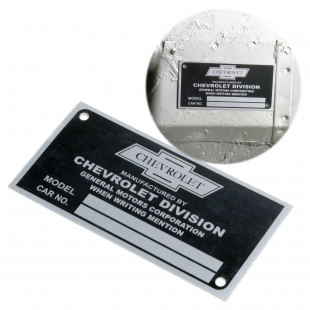Chevrolet VIN Plate