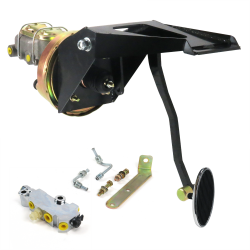 55-59 Chevy Truck FW 7” Single Brake Pedal kit Disc/Disc~Lg Oval Chr Pad - Part Number: HEXPKA78FC9