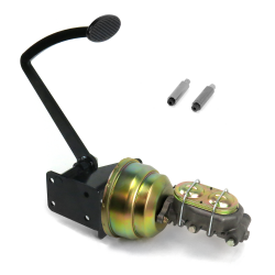 Universal Frame Mnt 8” Dual Brake Pedal kit Drum/Drum~Lg Oval Blk Pad - Part Number: HEXPKA78037