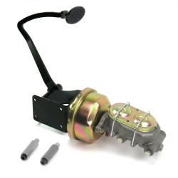 37-39 Chevy 7” Single Brake Pedal kit Drum/Drum~Sm Oval Blk Pad - Part Number: HEXPKA78103